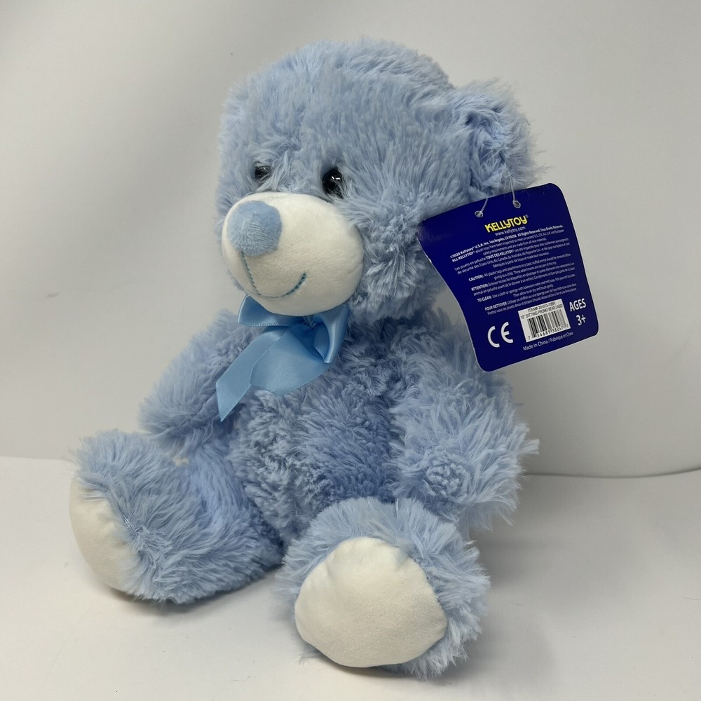 Kellytoy Original Blue Teddy Bear Plush 10" Soft Stuffed Animal Toy 2020 Bow Tie - Picture 4 of 14